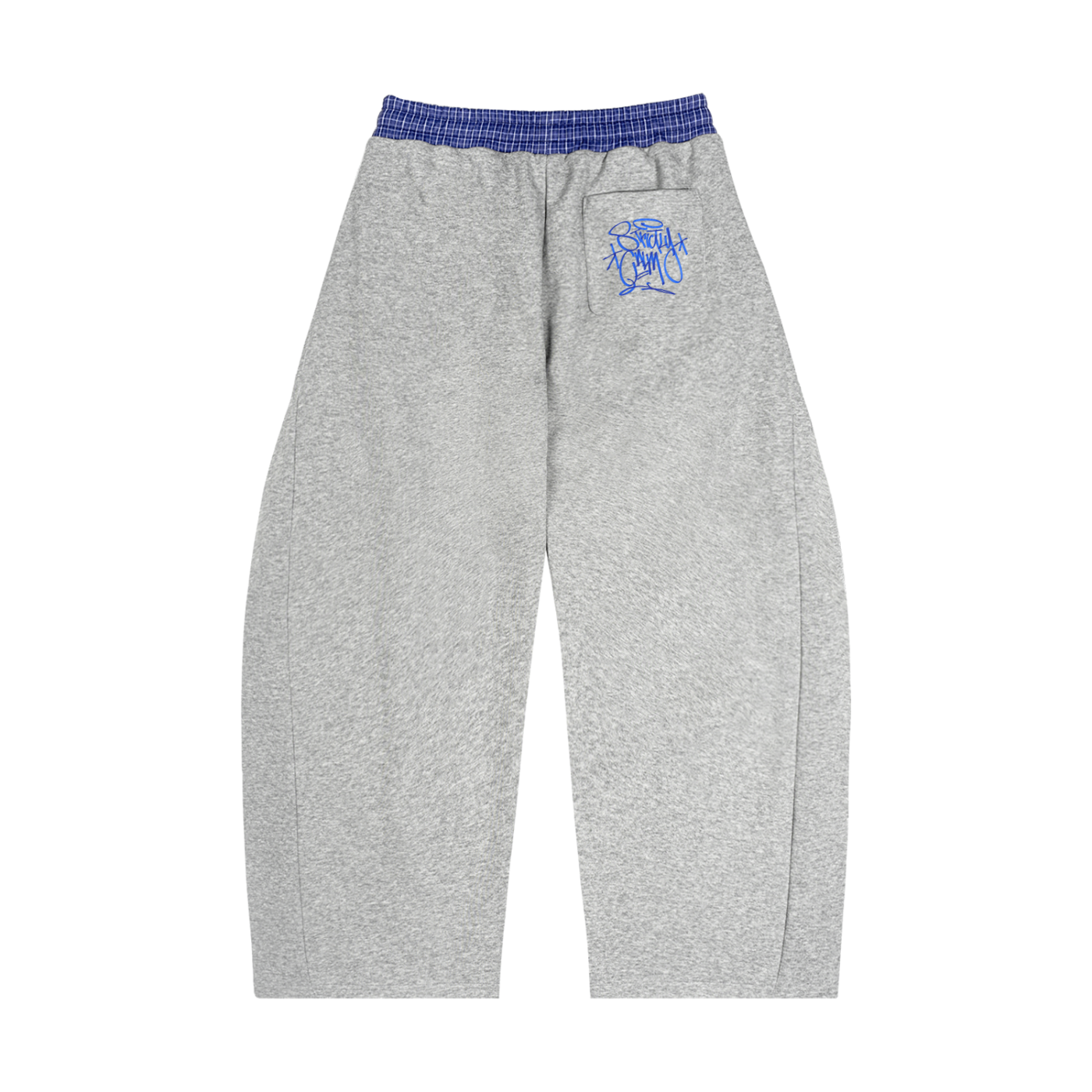 Plaid Waistband Barrel Trackie