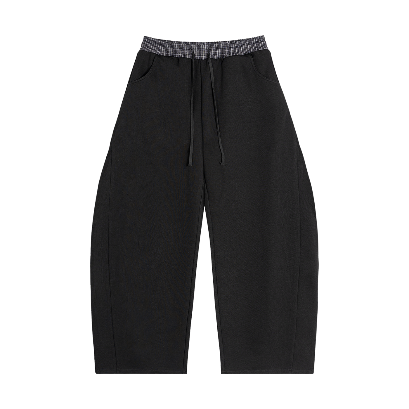 Plaid Waistband Barrel Trackies