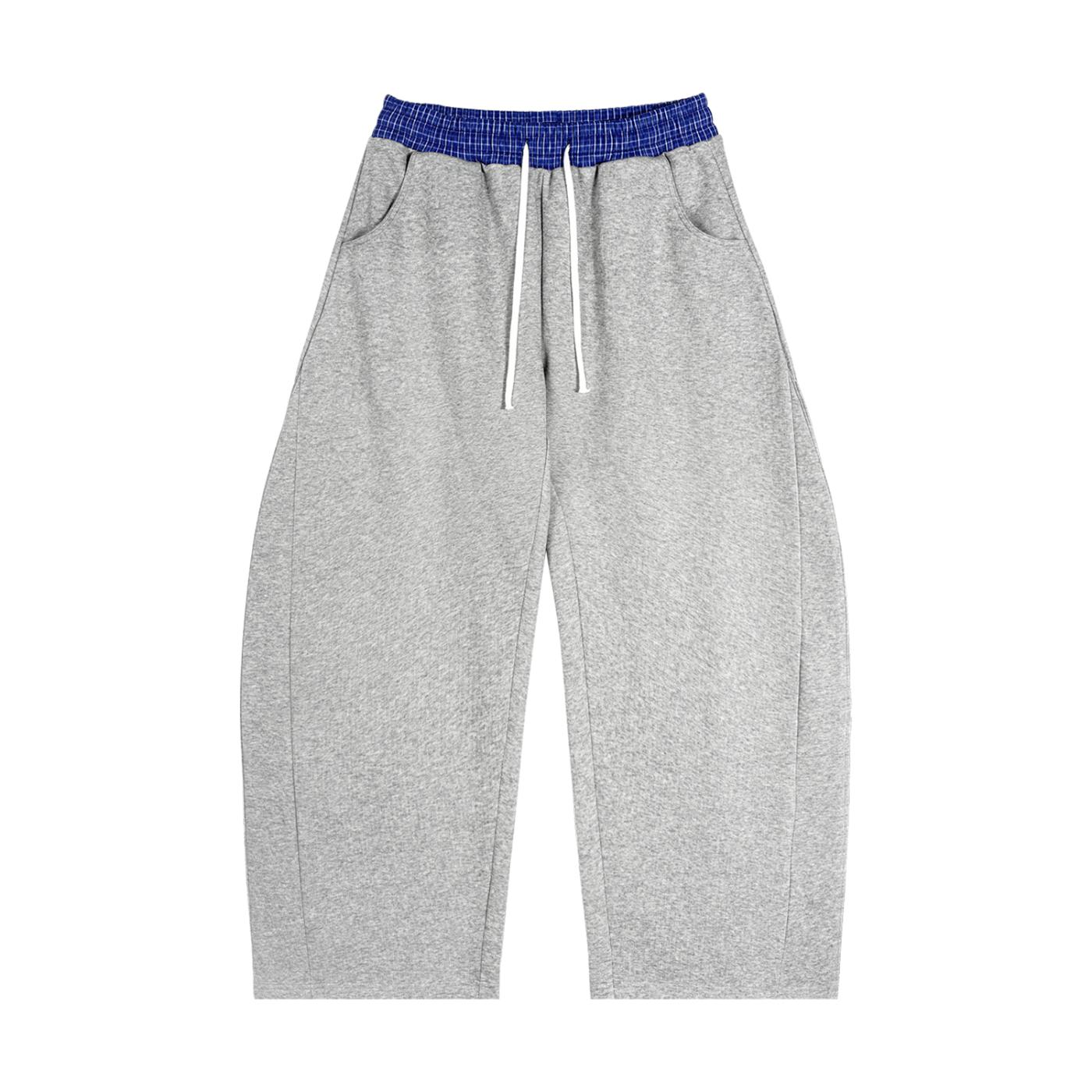 Plaid Waistband Barrel Trackie